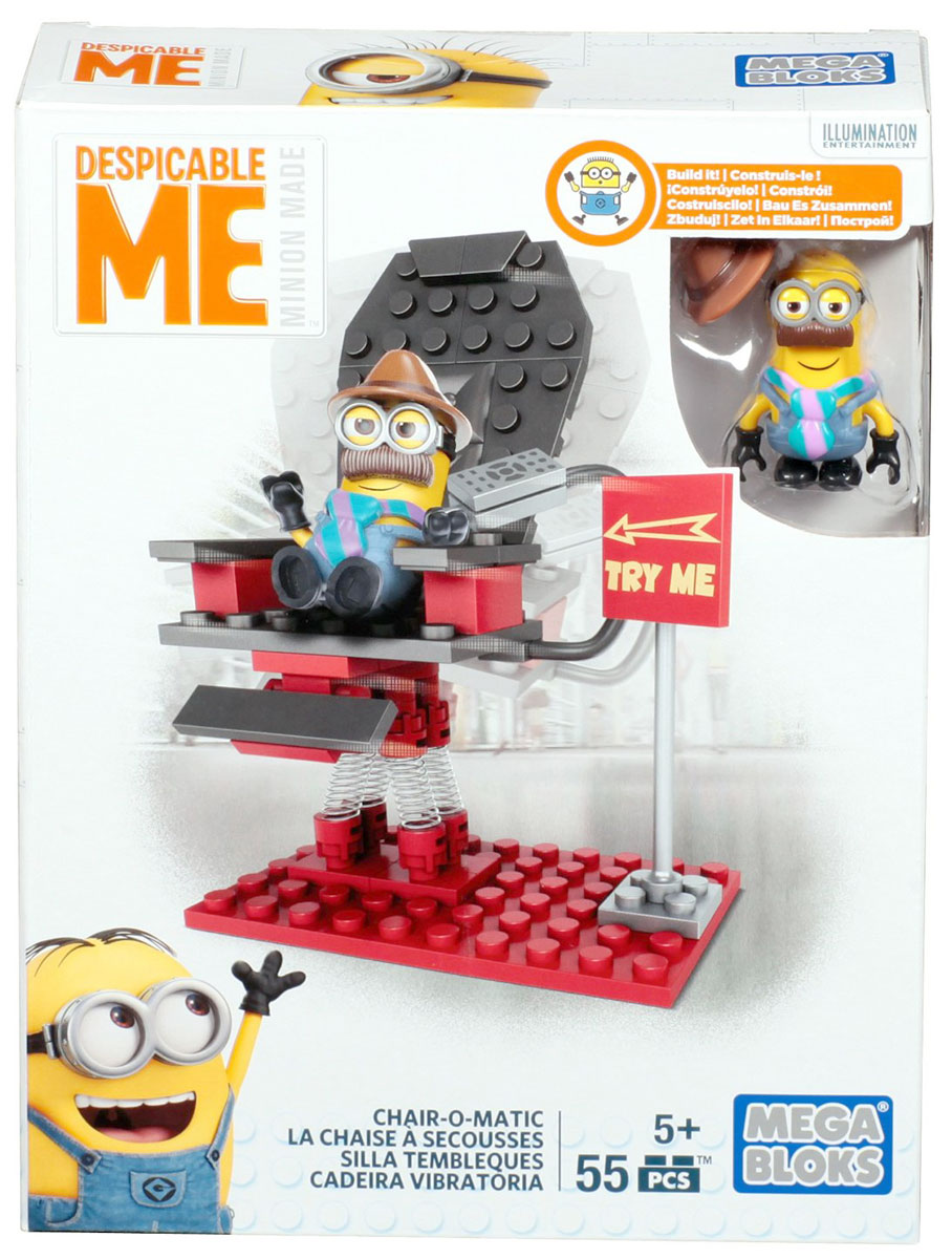 Mega Bloks Гадкий Я Конструктор Шаткий стулDMV29_DKY84 Mega Bloks Гадкий Я Конструктор Шаткий стулDMV29_DKY84Во время секретной миссии в торговом центре все начинает качаться вместе с Шатким стулом! Для маскировки этот миньон носит шляпу, галстук и большие усы. Но он рискует лишиться своего прикрытия, когда решает опробовать массажное кресло в торговом центре. Соберите шаткое кресло и посадите на него сборного миньона, чтобы он качался и подпрыгивал до самого завершения своего сверхсекретного задания! Набор включает в себя 55 деталей. Игрушка выполнена из высококачественного пластика. Игра с конструктором способствует развитию мелкой моторики, воображения, творческого мышления. Конструктор Mega Bloks Гадкий Я. Шаткий стул совместим с другими наборами Гадкий Я от Mega Bloks. Соберите свою собственную коллекцию миньонов!