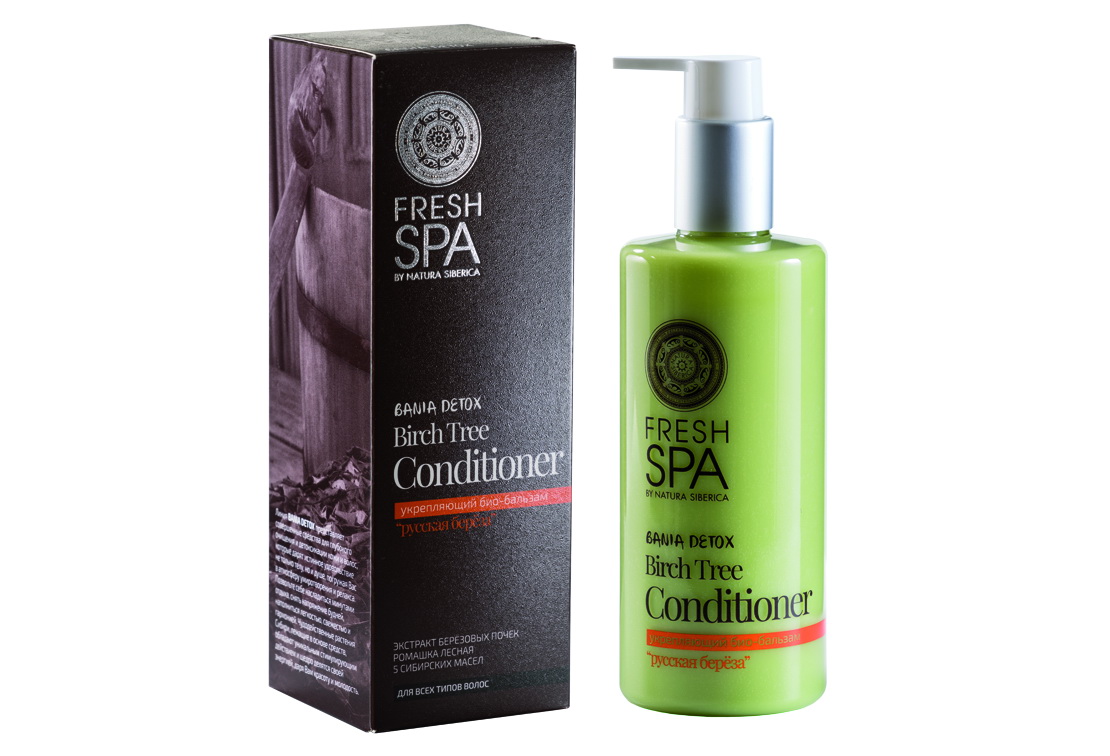 Fresh Spa Бальзам укрепляющий Bania Detox Русская береза, 300 мл086-04-33724 Fresh Spa Бальзам укрепляющий Bania Detox Русская береза, 300 мл086-04-33724Укрепляющий био — бальзам для всех типов волос РУССКАЯ БЕРеЗА созданный на основе природных компонентов, интенсивно питает и увлажняет волосы, укрепляет корни и стимулирует их рост, защищает волосы от повреждений, сокращает их выпадение. Органический экстракт березовых почек содержит смолистые и дубильные вещества, минеральные соли, необходимые для нормального питания волос и кожи головы. Предупреждает выпадение волос, делает их здоровыми, густыми и сильными. Настой лесной ромашки укрепляет и увлажняет волосы, разглаживает их структуру, делает волосы послушными и блестящими. 5 специально подобранных активных сибирских масел возвращают естественный блеск, стимулируют рост здоровых и крепких волос, предупреждая их преждевременное выпадение. Масла активно питают кожу головы, укрепляя корни волос. Эффект: Структура волос восстанавливается; укрепляютя корни, волосы защищены от повреждений, сокращается их выпадение и стимулируется рост.