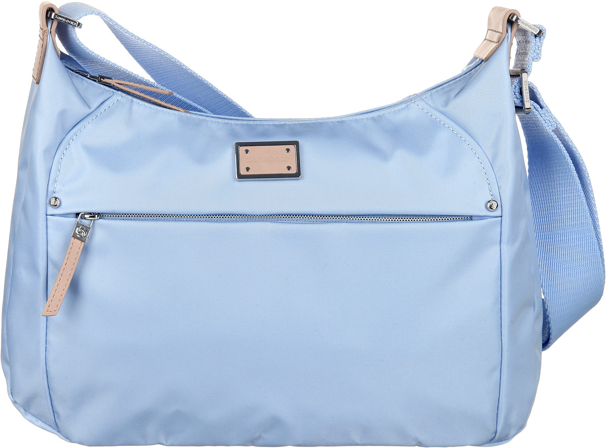 Сумка женская Samsonite, цвет: голубой. 22D-3101422D-31014 Сумка женская Samsonite, цвет: голубой. 22D-3101422D-31014Стильная женская сумка Samsonite выполнена из полиамида и полиэстера, оформлена металлической фурнитурой и символикой бренда. Изделие содержит одно отделение, которое закрывается на застежку-молнию. Вместительное внутреннее отделение содержит два накладных кармана для телефона и мелких принадлежностей и врезной карман на молнии Задняя сторона сумки дополнена накладным карманом на магнитной кнопке. На лицевой стороне сумки расположен врезной карман на застежке-молнии. Изделие оснащено практичным плечевым ремнем регулируемой длины. Практичный аксессуар позволит вам завершить образ и быть неотразимой.