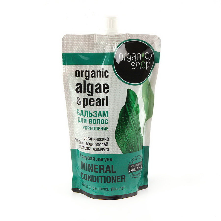 Organic Shop Бальзам для волос Голубая лагуна, 500 мл0861-14165 Organic Shop Бальзам для волос Голубая лагуна, 500 мл0861-14165Organic Shop Бальзам для волос Голубая лагуна Дой-пак 500мл. Бальзам для укрепления волос и восстановления структуры, в мягкой упаковке «Дой-Пак». Бальзам придает волосам силу и здоровье, благодаря высокому содержанию органического экстракта бурых водорослей и экстракта жемчуга. Значительно облегчает расчесывание волос и укладку.Действие активных компонентов: - Бурые водоросли (ламинария): увлажняет и питает волосы, защищая их от воздействия окружающей среды. - Экстракт жемчуга укрепляет корни волос, уплотняет структуру, предотвращая их выпадение.