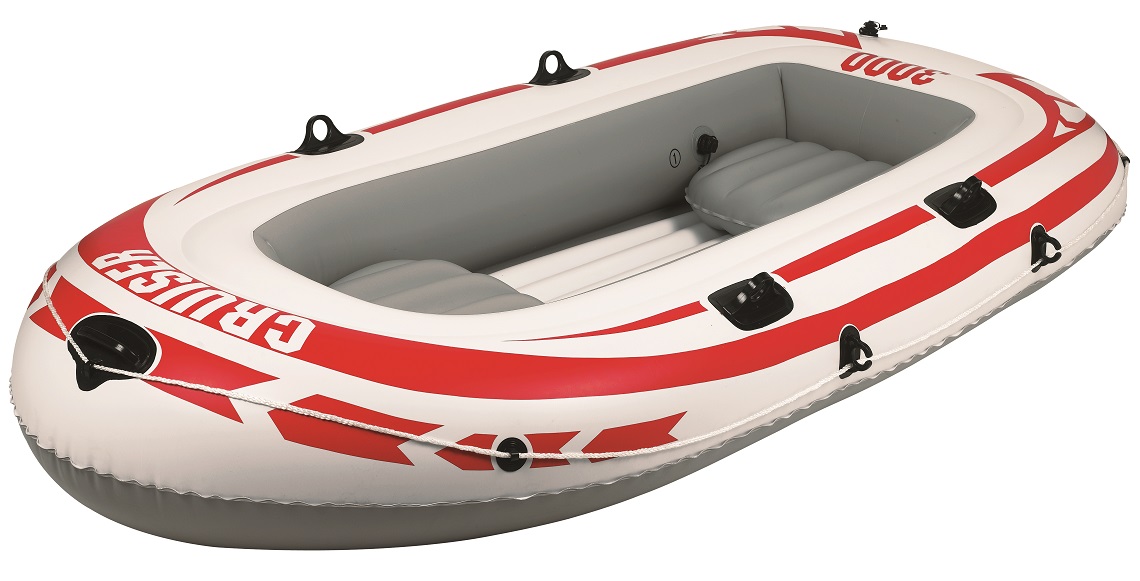 Лодка надувная Jilong Cruiser Boat CB3000SET, с веслами и насосом, 252 х 125 х 40 см, цвет: серыйJL007008-4N Лодка надувная Jilong Cruiser Boat CB3000SET, с веслами и насосом, 252 х 125 х 40 см, цвет: серыйJL007008-4NЛодка надувная JILONG JL007008-4N CRUISER BOAT CB3000SET с веслами и насосом, 2взрослых+1 ребенок Размер - 252х125х40 см Максимальная нагрузка - 265 кг Тип: гребная - Количество мест - 2+1 - Длина лодки - 252 см - Вес лодки - 6,8 кг - Материал - армированный ПВХ - 2-х камерная конструкция лодки для большей безопасности - Пластиковые весла - Ручной насос - Надувной пол - Двухуровневые сидения - Крепление для весел - Держатели для весел - Стропа по периметру лодки - Самоклеящаяся заплатка в комплекте Характеристики: Страна: Китай Грузоподъемность:265кг Движитель: весла Уключины: Да Материал:армированный ПВХ Максимальная нагрузка - 265 кг. Сиденье: надувное