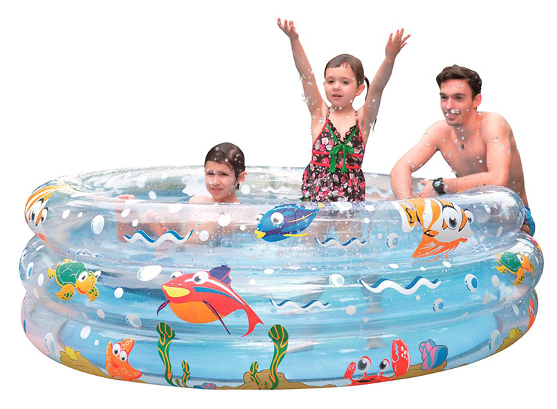 Бассейн надувной Jilong Ocean Fun, цвет: синий, 150 х 53 смJL017267NPF Бассейн надувной Jilong Ocean Fun, цвет: синий, 150 х 53 смJL017267NPFБассейн надувной Jilong TROPICAL OCEAN FUN 3-RING POOL предназначен для использования на даче и природе. Размер в рабочем состоянии: 150 х 53 см. Объем: 558 л. Принт на внешней стороне. 3 кольца. Самоклеящаяся заплатка в комплекте. Материал: ПВХ. Вес: 2,286 кг. Размер упаковки: 37 х 27 х 10 см. Данный бассейн можно надуть только насосами, предназначенными для надувных кроватей, лодок, кресел бренда Jilong. Автомобильным крайне не рекомендуется, т.к. вероятность перекачать бассейн близка к 100% с последующим его разрушением.