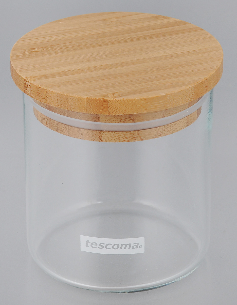 Емкость для сыпучих продуктов Tescoma Fiesta, 500 мл894620 Емкость для сыпучих продуктов Tescoma Fiesta, 500 мл894620Емкость для сыпучих продуктов Tescoma Fiesta изготовлена из боросиликатного стекла. Крышка, выполненная из первоклассной древесины бамбука, дополнена силиконовой прокладкой для того, чтобы продукты дольше оставались свежими и ароматными. Банка подходит для хранения круп, муки, чая, соли, панировочных сухарей и многого другого. Исключительный внешний вид изделия позволяет идеально вписать его в любой интерьер. Можно мыть в посудомоечной машине. Диаметр: 9,5 см. Высота (без учета крышки): 10,5 см.