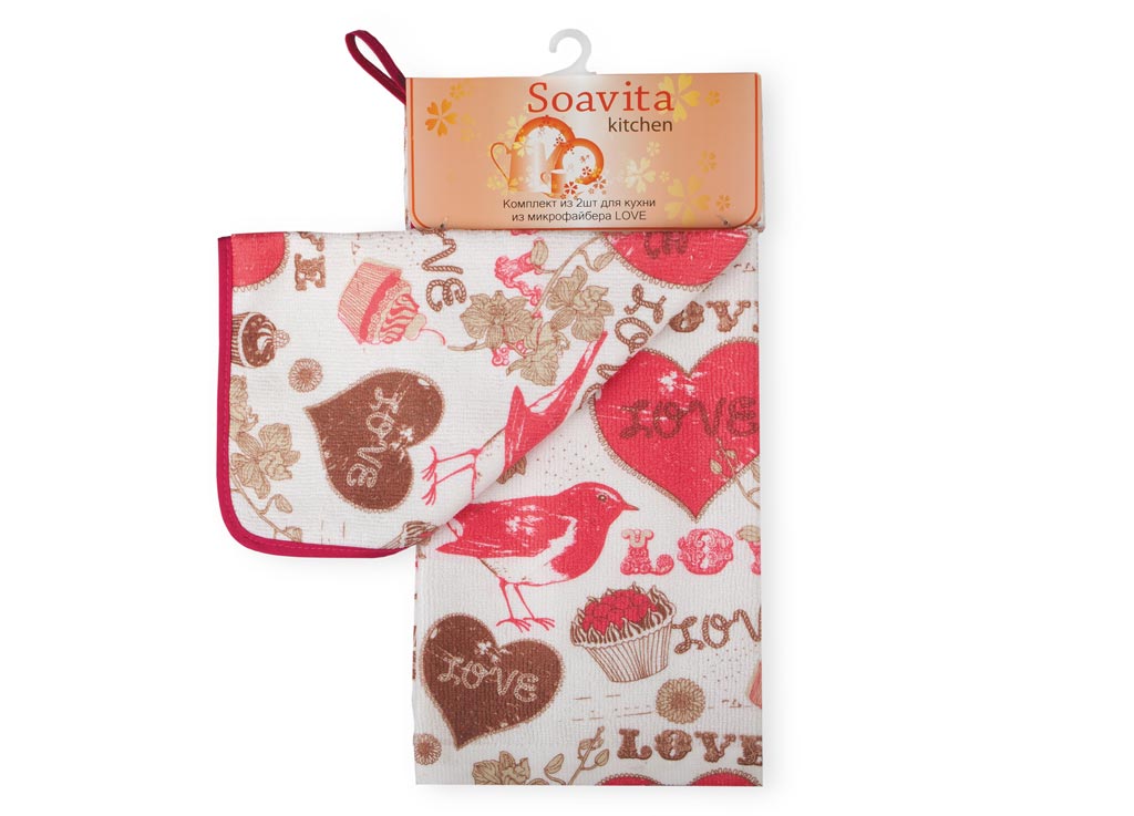 Комплект кухонный Soavita Love, цвет: коралловый, коричневый, 2 предмета49 Комплект кухонный Soavita Love, цвет: коралловый, коричневый, 2 предмета49Перед использованием постирать при температуре не выше 40 градусов