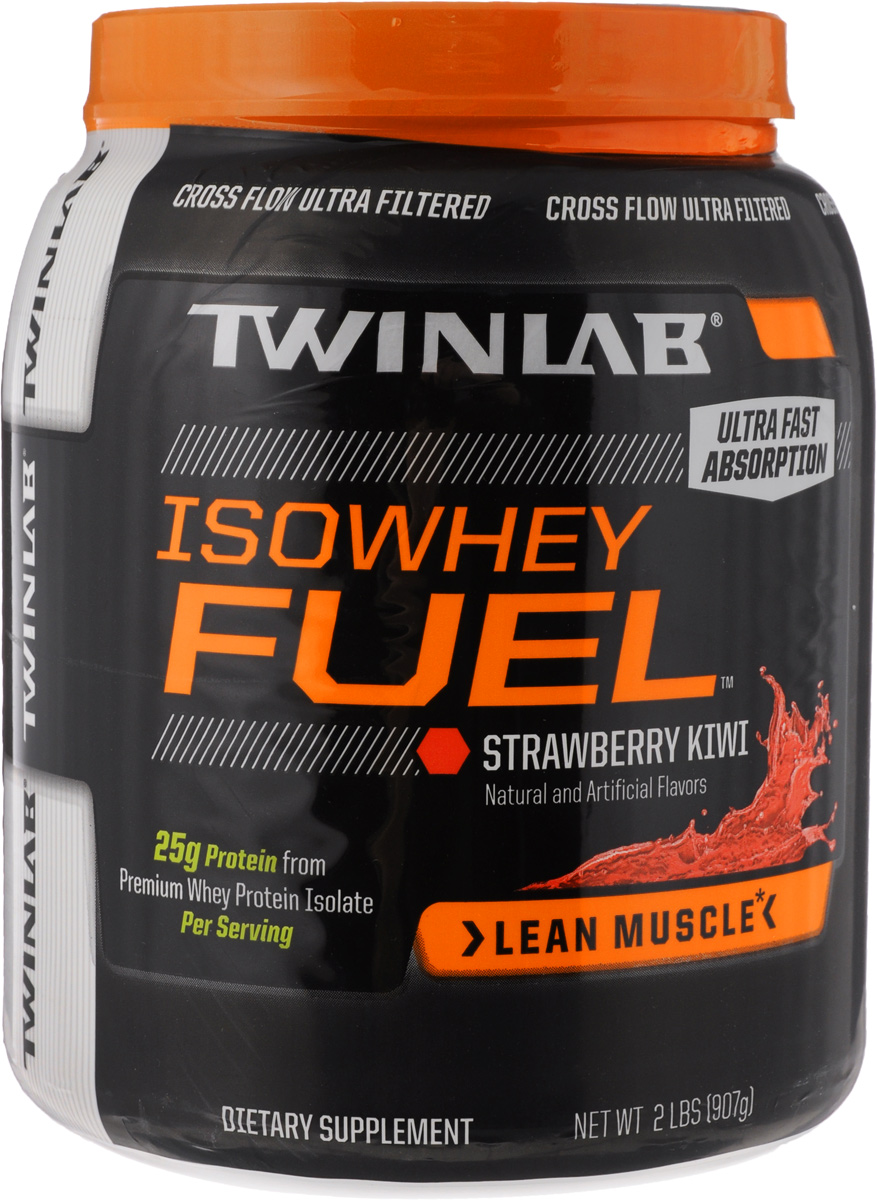 Протеин Twinlab Isowhey Fuel, клубника-киви, 907 г0027434036771 Протеин Twinlab Isowhey Fuel, клубника-киви, 907 г0027434036771Twinlab Isowhey Fuel - это высококачественный изолят сывороточного протеина. Сывороточный белок проходит процесс поперечноточной ультрафитрации, что позволяет ему доставлять в ваш организм высококачественную, быстро поглощаемую и легкоусвояемую форму изолята сывороточного белка без добавления жиров, сахара или углеводов. Изолят сывороточного белка обеспечивает ваш организм полным диапазоном аминокислот, необходимых для набора мышечной массы, и богат аминокислотами с разветвленными цепями, такими как лейцин, изолейцин и валин. Исследования показывают, что эти незаменимые аминокислоты не вырабатываются организмом и быстро окисляются в процессе тренировок, поэтому добавление аминокислот с разветвленными цепями в ваш рацион может сыграть ключевую роль в процессе набора сухой мышечной массы и восстановлении. Рекомендации по применению: Размешайте 1 мерную ложку смеси (30 г) в 6-8 унциях холодной воды. Принимайте 1-2 порции в день. Для достижения...