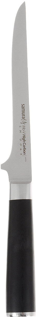 Нож кухонный Samura Mo-V, длина лезвия 16,5 см. SM-0063/16SM-0063/16 Нож кухонный Samura Mo-V, длина лезвия 16,5 см. SM-0063/16SM-0063/16Кухонный нож Samura Mo-V - незаменимый помощник на вашей кухне. Лезвие изготовлено из нержавеющей стали. Стальные лезвия более стойкие к воздействию кислот, содержащихся в продуктах, они более гигиеничны и не подвержены коррозии. Кроме того, лезвия из стали сохраняют остроту дольше, чем другие ножи. Легкая, отлично сбалансированная и приятная на ощупь рукоятка удобна в использовании. Кухонный нож используется для нарезания и шинковки любых продуктов. Не рекомендуется мыть в посудомоечной машине. Общая длина ножа: 30 см.