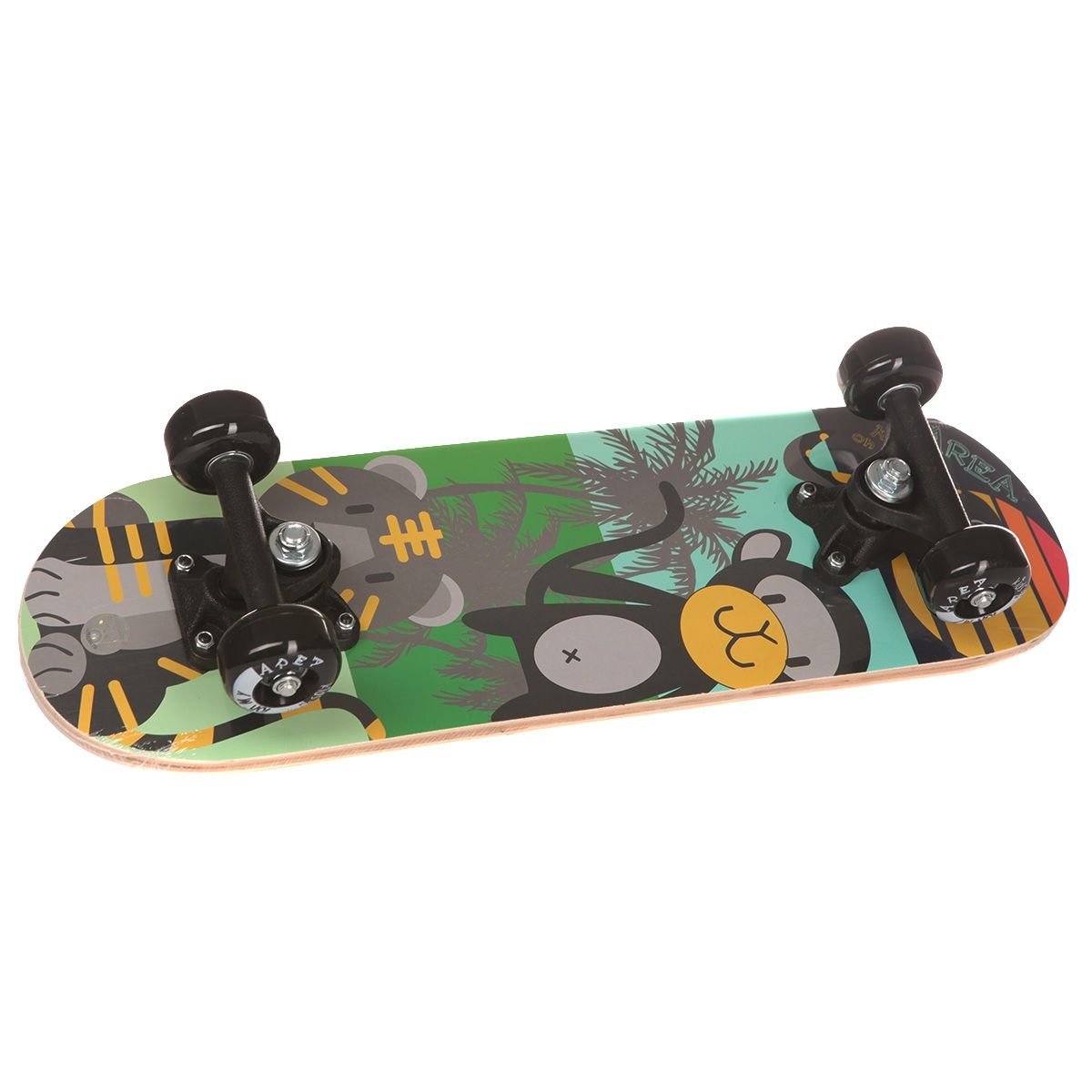 Скейтборд Fun4u Black Animals, дека 51 х 15,2 смAK-2002-16 Скейтборд Fun4u Black Animals, дека 51 х 15,2 смAK-2002-16Возраст от 2 до 4 лет (рост от 92 до 120 см). Длина деки: 51 см. Ширина деки: 15,2 см. Материал: 100% китайский клен. Колеса: 50*30 мм, жесткость 92а. Подшипники: 608. Максимальная нагрузка: 20 кг.