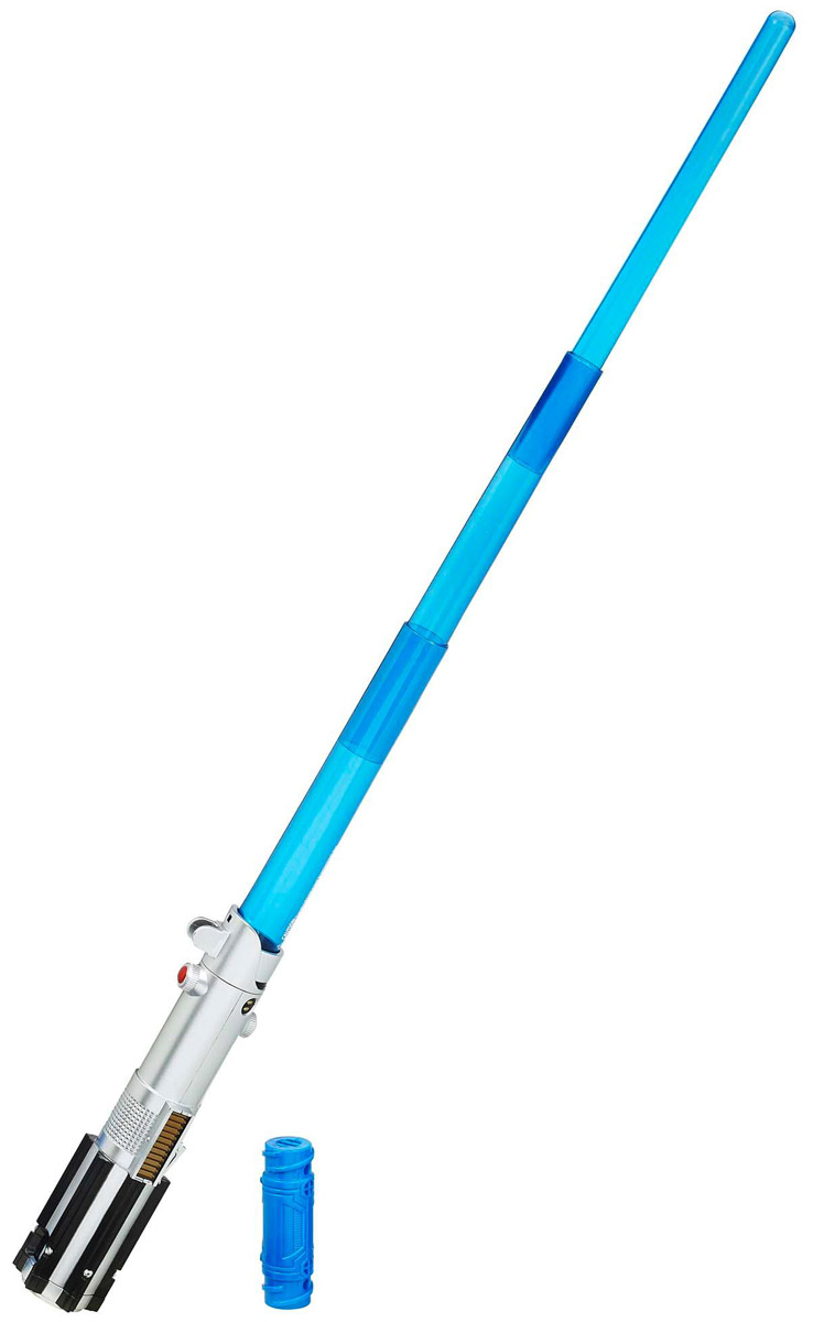 Star Wars Электронный cветовой меч Rey Starkiller BaseB2919_B5898_синий Star Wars Электронный cветовой меч Rey Starkiller BaseB2919_B5898_синийЭлектронный световой меч Star Wars Rey (Starkiller Base) привлечет внимание маленького воина и не позволит ему скучать. Он выполнен из прочного пластика в виде складного меча с удобной рукояткой. Для раздвигания меча необходимо взмахнуть им перед собой. Световые и звуковые эффекты включаются с помощью кнопки на рукоятке меча. Меч можно соединить с другими мечами с помощью переходника (не входит в комплект). Световой меч - это основное оружие смелых джедаев и зловещих ситхов! Эта игрушка дает шанс молодым падаванам почувствовать себя настоящим героем Звездных войн! Для работы игрушки необходимы 3 батарейки типа ААА (не входят в комплект).