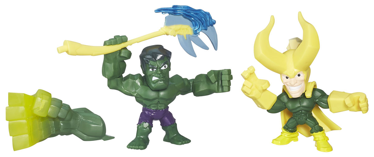Hero Mashers Набор фигурок Hulk vs LokiB6432_B6688_Hulk vs Loki Hero Mashers Набор фигурок Hulk vs LokiB6432_B6688_Hulk vs LokiНабор сборных фигурок Hero Mashers Hulk vs Loki станет отличным подарком всем поклонникам комиксов. В комплекте 2 фигурки, дополнительная рука Халка, топор Локи. Даже самые сильные супергерои иногда нуждаются в дополнительной руке или ноге. Сделать это теперь возможно с новой линией фигурок Super Hero Mashers Micro. Несмотря на микроразмер, фигурки супергероев выглядят мощными, особенно с использованием сменных рук, ног и аксессуаров. Каждая фигурка включает в себя 3 точки для сменных элементов, что позволяет детям поменять супергерою голову и руки на те, которые они захотят! Универсальные разъемы позволяют использовать детали с любой другой фигурки героя Mashers, предоставляя свободу для создания нового супергероя! Дополнительно можно прикрепить боевое снаряжение и принадлежности для еще большей мощи!