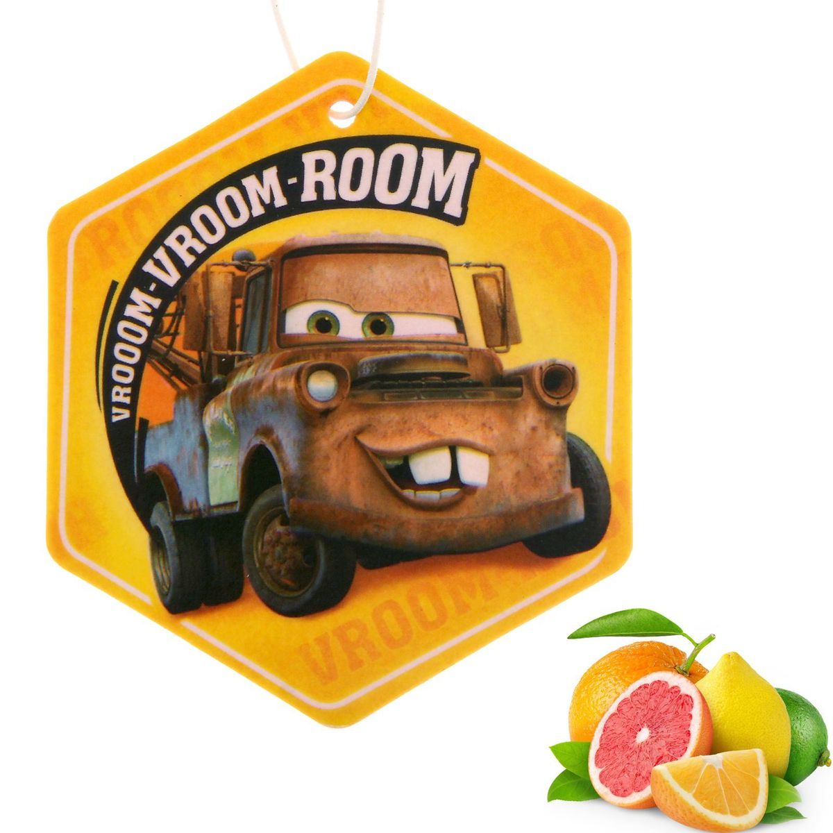 Ароматизатор автомобильный Disney Тачки. Vrooom. Тропические фрукты, 7,6 х 8,6 см1198308 Ароматизатор автомобильный Disney Тачки. Vrooom. Тропические фрукты, 7,6 х 8,6 см1198308Яркость в серые городские будни и скучную езду по пробкам добавит ароматизатор Disney Тачки. Vrooom. Тропические фрукты. В нем сочетаются эксклюзивный дизайн и приятный аромат. Повесьте его на зеркало, и любимые герои уничтожат неприятные запахи. Если у вас нет автомобиля - не беда! Повесьте ароматизатор дома или на работе и наслаждайтесь чудесным благоуханием.