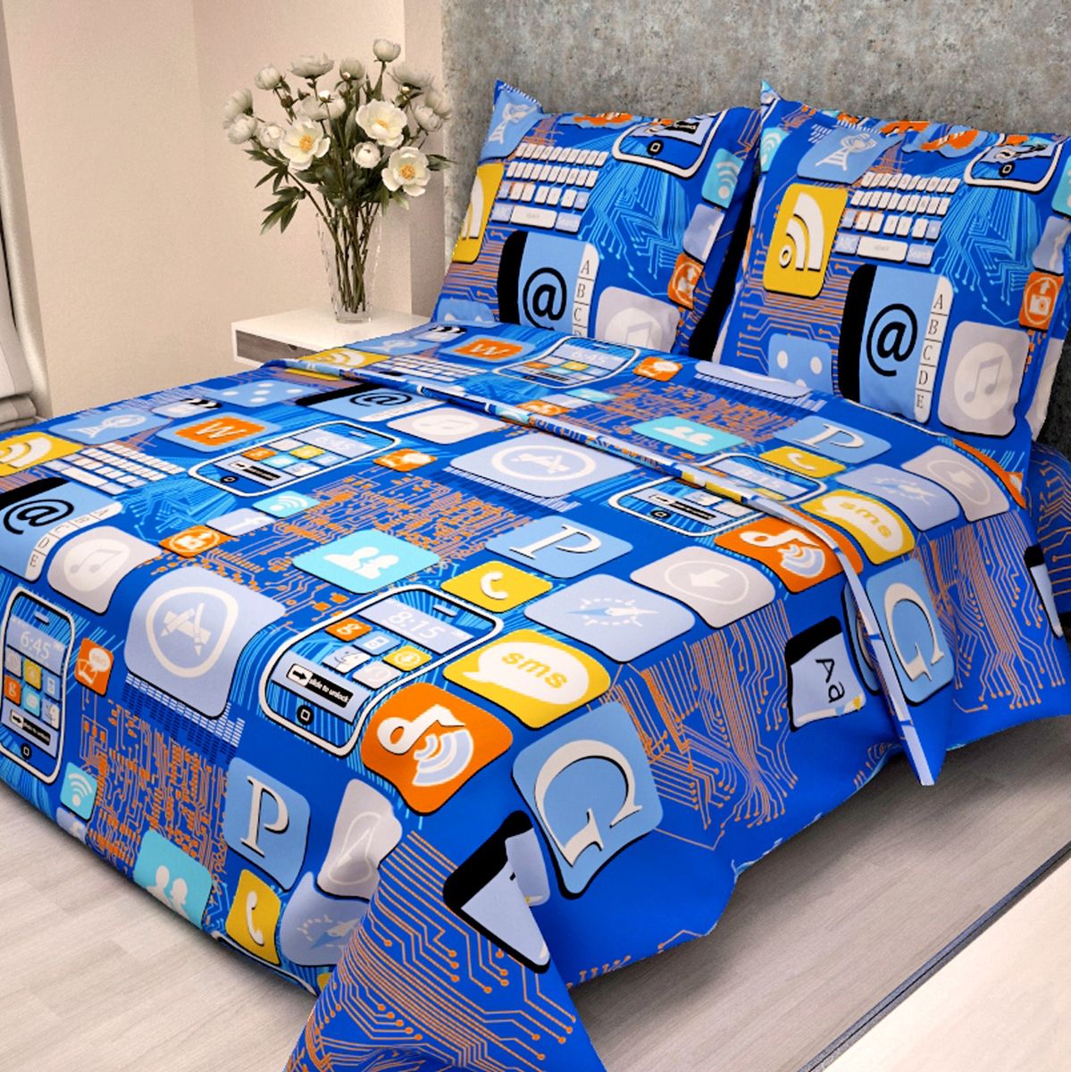 Letto Комплект детского постельного белья Смартфонsmartphone50 Letto Комплект детского постельного белья Смартфонsmartphone50Letto.kids - это веселые детские и подростковые дизайны, в хлопковом исполнении с хорошими устойчивыми красителями и все это по очень доступной цене! Такое белье прослужит долго и выдержит много стирок. Рисунок на наволочке может отличаться от представленного на фото.