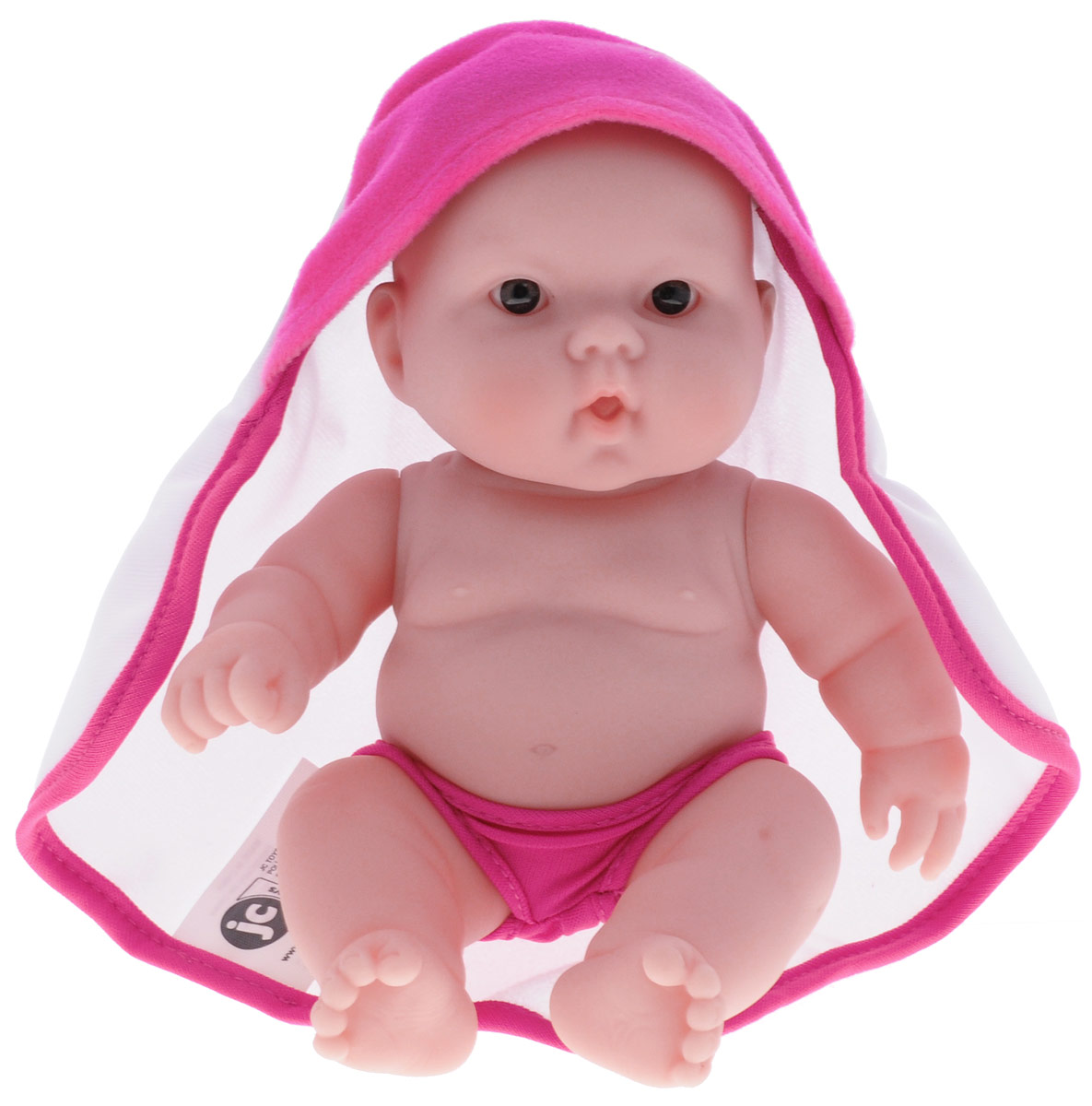 JC Toys Пупс цвет одежды малиновый белый16822_белый,малиновый/вид 2 JC Toys Пупс цвет одежды малиновый белый16822_белый,малиновый/вид 2Пупс JC Toys непременно приведет в восторг вашу дочурку. Он выполнен из высококачественных и безопасных материалов. Симпатичный пупс одет в малиновые трусики и накидку с капюшоном. Руки, ноги и голова куклы подвижны, что позволяет придавать ей разнообразные позы. Игры с куклой способствуют эмоциональному развитию, помогают формировать воображение и художественный вкус, а также разовьют в вашей малышке чувство ответственности и заботы. Великолепное качество исполнения делают эту игрушку чудесным подарком к любому празднику.