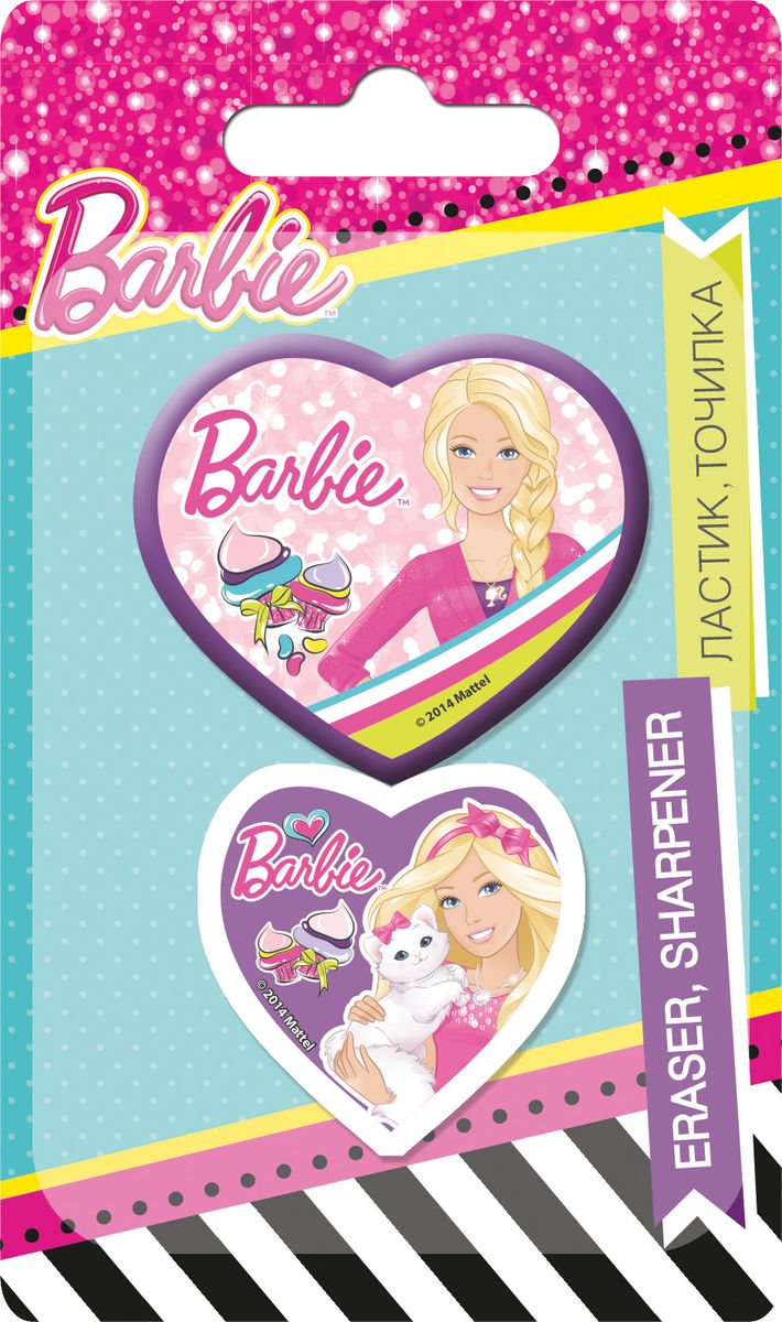Barbie Канцелярский набор 2 предметаBRCB-US1-220-BL Barbie Канцелярский набор 2 предметаBRCB-US1-220-BLКанцелярский набор Barbie станет незаменимым атрибутом в учебе любой юной школьницы. Он включает в себя ластик и точилку в форме сердечка. Все предметы набора выполнены из качественных материалов и оформлены изображениями очаровательной Barbie. Не рекомендуется детям до 3-х лет.