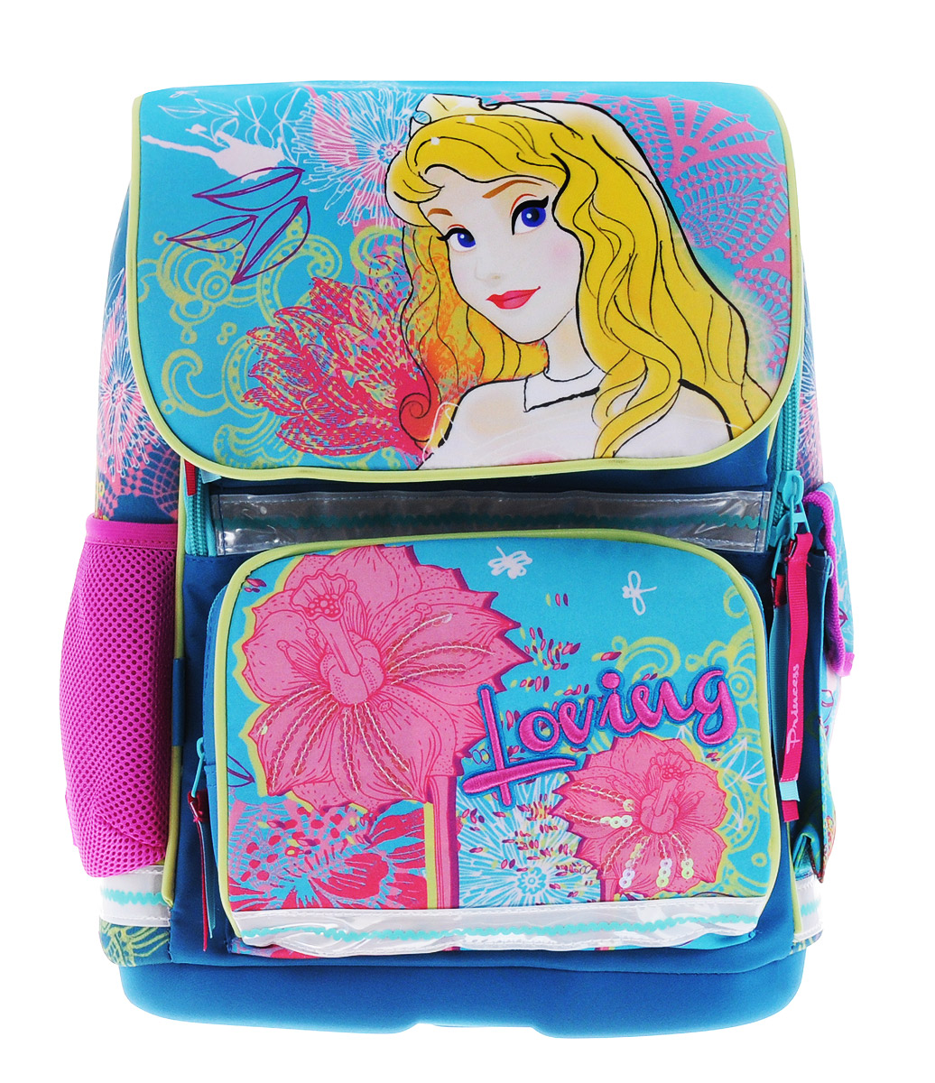 Seventeen Ранец школьный Disney PrincessPRCB-RT2-537 Seventeen Ранец школьный Disney PrincessPRCB-RT2-537Ранец школьный Disney Princess - это красивый и удобный рюкзак, который подойдет всем, кто хочет разнообразить свои школьные будни. Ранец выполнен из плотного материала и оформлен оригинальным принтом и вышивкой. Рюкзак имеет одно большое отделение и закрывается на молнию и клапан на липучках. Отделение содержит внутри мягкую перегородку и резинку-держатель. На лицевой стороне рюкзака и под клапаном расположены накладные карманы на молниях. По бокам - один карман-сетка и один закрытый карман на липучке. Рюкзак также оснащен удобной ручкой с резиновой насадкой для удобной переноски и светоотражающими элементами. Широкие регулируемые лямки и сетчатые мягкие вставки на спинке рюкзака предохранят мышцы спины ребенка от перенапряжения при длительном ношении. У ранца имеется грудное крепление-стяжка для фиксации на плечах ребенка. Дно ранца выполнено из пластика, обтянутого тканью, оно не деформируется, обеспечивает ранцу хорошую устойчивость и легко...