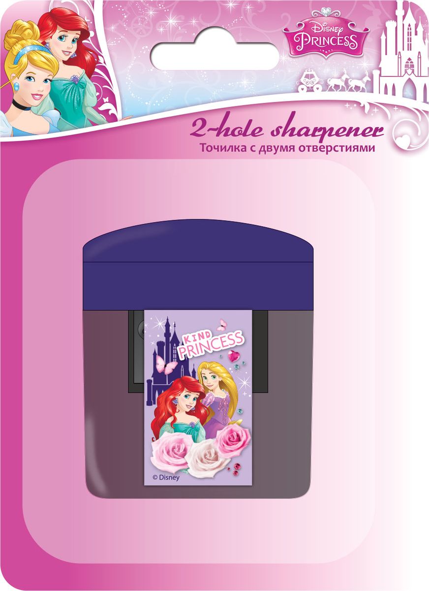 Disney Princess Точилка 2 отверстияPRCB-US1-221-BL1 Disney Princess Точилка 2 отверстияPRCB-US1-221-BL1Точилка Disney Princess - качественная точилка с двумя отверстиями. Имеет контейнер для стружки. Подходит для обычных и утолщенных карандашей с диаметрами 8 мм и 11,5 мм.