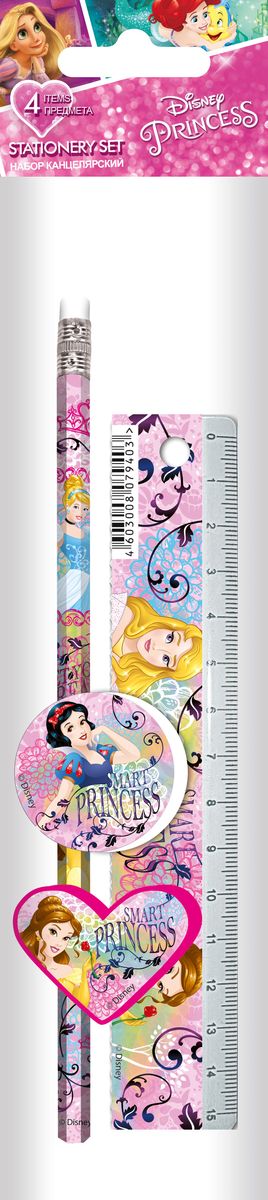 Disney Princess Канцелярский набор 4 предметаPRDB-US1-5020-H Disney Princess Канцелярский набор 4 предметаPRDB-US1-5020-HКанцелярский набор Disney Princess станет незаменимым атрибутом в учебе маленькой школьницы. Он включает в себя 4 предмета - ластик в форме круга с изображением Белоснежки, точилку в форме сердечка с изображением принцессы Белль и линейку с карандашом. Такой набор понравится любой девочке, ведь с ним учеба станет увлекательной. Не рекомендуется детям до 3-х лет.