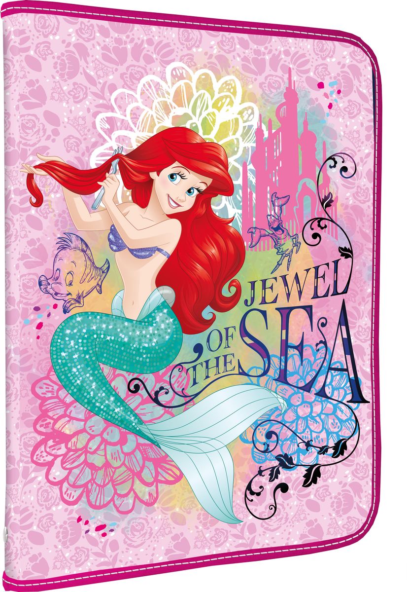 Disney Princess Папка для тетрадей Jewel of the SeaPRDB-US1-PTRA4 Disney Princess Папка для тетрадей Jewel of the SeaPRDB-US1-PTRA4Папка Disney Princess Jewel of the Sea формата А4 - это оптимальный способ уберечь от деформации тетради, документы, рисунки и прочие бумаги. С ней можно забыть о погнутых уголках и краях. Кроме того, теперь все необходимые бумаги и тетради будут аккуратно собраны, а не распределены по разным местам, что сократит время их поиска. Папка выполнена из полипропилена и застегивается на молнию. Внутри - откидной клапан с креплениями для школьных принадлежностей и секцией для тетрадей, рисунков и бумаг формата А4.
