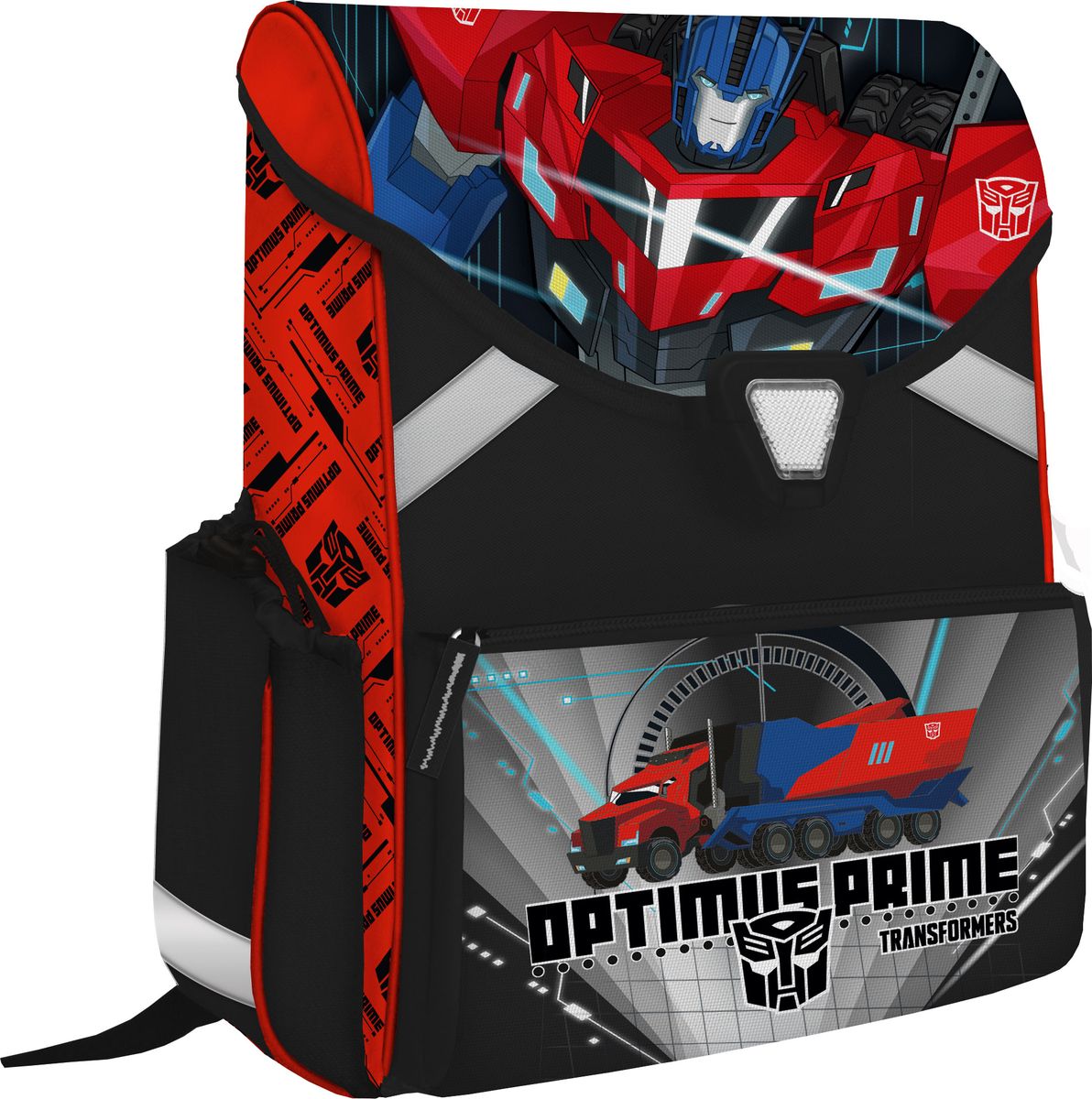 Transformers Рюкзак TransformersTRDB-MT1-164 Transformers Рюкзак TransformersTRDB-MT1-164Ранец школьный, с одним отделением на молнии, закрывается крышкой с пластиковой защелкой со световозвращающим элементом; с одним фронтальным карманом на молнии и двумя боковыми карманами; внутри отделения - два разделителя с утягивающей резинкой; эргономическая спинка выполнена в виде накладок анатомической формы из нескольких слоев вспененных синтетических материалов, обтянутых воздухообменной сеткой; корпус рюкзака и дно усилены пластиком; лямки анатомической формы обтянуты воздухообменной сеткой, регулируются по длине; для безопасности рюкзак снабжен светоотражающими элементами. Размер: 36 х 26,5 х 14 см.