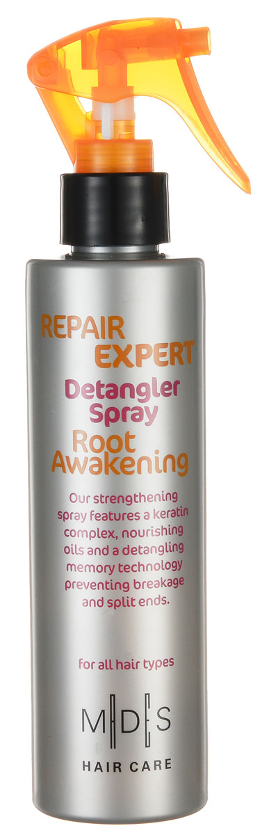 Hair Care Спрей кератиновый для волос Repair Expert Root Awakening восстанавливающий, 200 мл803816 Hair Care Спрей кератиновый для волос Repair Expert Root Awakening восстанавливающий, 200 мл803816Кератиновый спрей для легкого расчесывания всех типов волос. Кератиновый комплекс питает и восстанавливает структуру волос, предохраняя от ломкости. Масло моринга, авокадо, миндаля, рыжиковое масло в комплексе с экстрактами красного дерева и алоэ вера придают гладкость, блеск и мягкость волосам, облегчая расчесывание. Подходит для ежедневного применения. Для поврежденных и окрашенных волос.