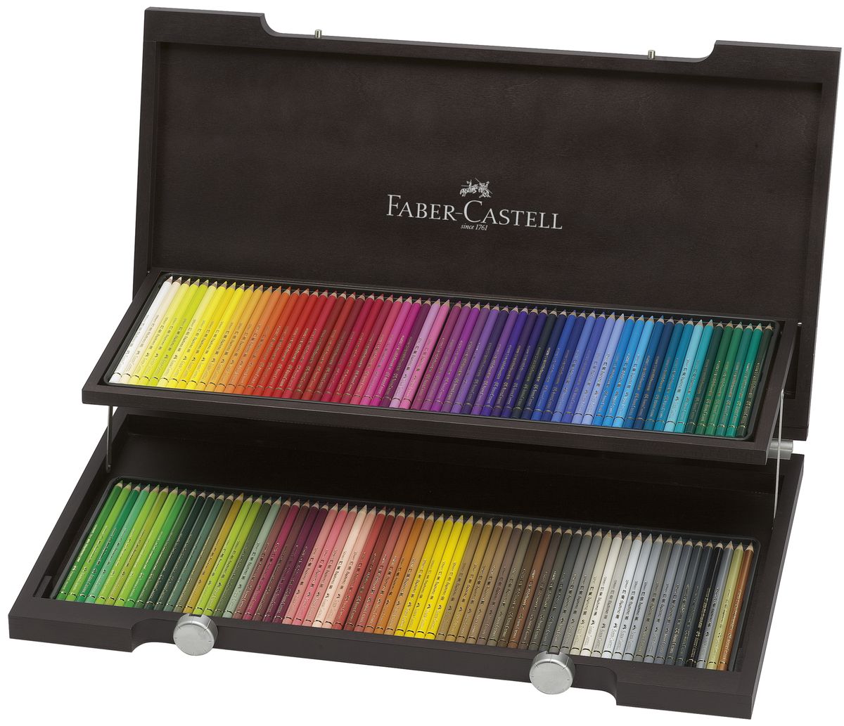 Faber-Castell Художественный набор с цветными карандашами POLYCHROMOS набор цветов в деревянном пенале 120 шт110013 Faber-Castell Художественный набор с цветными карандашами POLYCHROMOS набор цветов в деревянном пенале 120 шт110013цветные карандаши наивысшего качества • высокое содержание очень качественных пигментов гарантирует устойчивость к воздействию света и интенсивность • грифель толщиной 3,8 мм • гладкий грифель на основе воска, водоустойчив, не размазывается