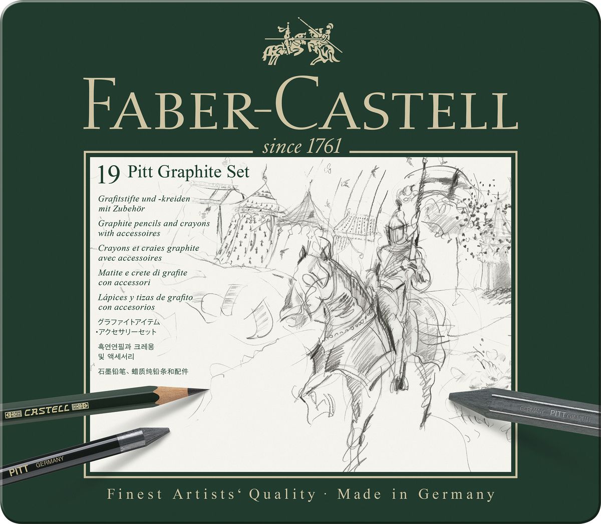 Faber-Castell СПЕЦИАЛЬНЫЙ НАБОР PITT MONOCHROME металлическая коробка 19 предметов112973 Faber-Castell СПЕЦИАЛЬНЫЙ НАБОР PITT MONOCHROME металлическая коробка 19 предметов112973Специальные наборы, содержащие чернографитовые карандаши CASTELL® 9000 и PITT® MONOCHROME с дополнительными аксессуарами, удовлетворяющие требования как начинающих художников, так и профессионалов