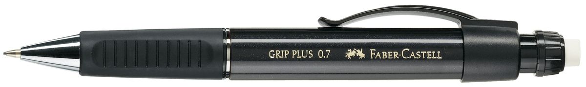 Faber-Castell Карандаш механический Grip Plus цвет корпуса черный 130733130733 Faber-Castell Карандаш механический Grip Plus цвет корпуса черный 130733130733Механический карандаш Faber-Castell Grip Plus - незаменимый атрибут современного делового человека дома и в офисе. Корпус карандаша круглой формы с металлическим наконечником выполнен из высококачественного пластика. Дополнен корпус удобным пластиковым держателем, трехгранной резиновой областью захвата и толстым выдвижным ластиком. Карандаш оснащен инновационной системой, предотвращающей поломку грифеля. Убирающийся внутрь кончик обеспечивает безопасное ношение карандаша в кармане. Порадуйте друзей и знакомых, оказав им столь стильный знак внимания.
