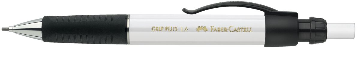 Faber-Castell Карандаш механический Grip Plus цвет корпуса белый 131401131401 Faber-Castell Карандаш механический Grip Plus цвет корпуса белый 131401131401Механический карандаш Faber-Castell Grip Plus - незаменимый атрибут современного делового человека дома и в офисе. Корпус карандаша круглой формы с металлическим наконечником выполнен из высококачественного пластика. Дополнен корпус удобным пластиковым держателем, трехгранной резиновой областью захвата и толстым выдвижным ластиком. Карандаш оснащен инновационной системой, предотвращающей поломку грифеля. Убирающийся внутрь кончик обеспечивает безопасное ношение карандаша в кармане. Порадуйте друзей и знакомых, оказав им столь стильный знак внимания.