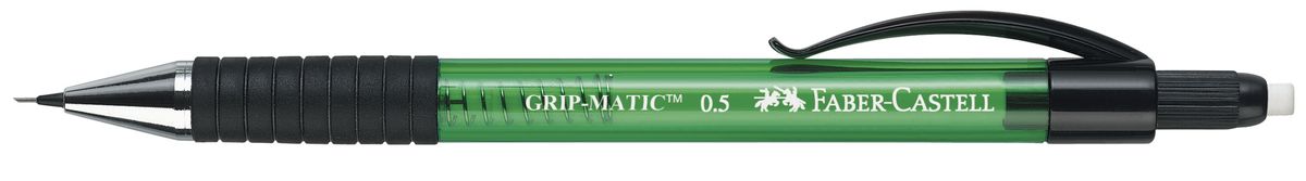 Faber-Castell Карандаш механический Grip-Matic цвет корпуса зеленый 137563137563 Faber-Castell Карандаш механический Grip-Matic цвет корпуса зеленый 137563137563Механический карандаш Faber-Castell Grip-Matic - незаменимый атрибут современного делового человека дома и в офисе. Корпус карандаша круглой формы выполнен из высококачественного пластика и дополнен резиновой областью захвата и длинным выдвижным ластиком. Карандаш оснащен инновационной системой, позволяющей грифелю выдвигаться в зависимости от письма в оптимальном объеме. Мягкое комфортное письмо и тонкие линии при написании принесут вам максимум удовольствия. Порадуйте друзей и знакомых, оказав им столь стильный знак внимания.