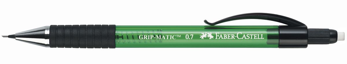 Faber-Castell Карандаш механический Grip-Matic цвет корпуса зеленый 137763137763 Faber-Castell Карандаш механический Grip-Matic цвет корпуса зеленый 137763137763Механический карандаш Faber-Castell Grip-Matic - незаменимый атрибут современного делового человека дома и в офисе. Корпус карандаша круглой формы выполнен из высококачественного пластика и дополнен резиновой областью захвата и длинным выдвижным ластиком. Карандаш оснащен инновационной системой, позволяющей грифелю выдвигаться в зависимости от письма в оптимальном объеме. Мягкое комфортное письмо и тонкие линии при написании принесут вам максимум удовольствия. Порадуйте друзей и знакомых, оказав им столь стильный знак внимания.
