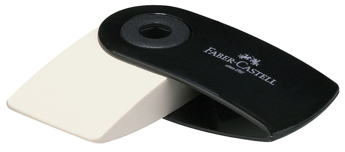Faber-Castell Ластик-мини Sleeve цвет черный182410 Faber-Castell Ластик-мини Sleeve цвет черный182410Ластик-мини Faber-Castell Sleeve станет незаменимым аксессуаром на рабочем столе не только школьника или студента, но и офисного работника. Аккуратный и не оставляет грязных разводов. Кроме того высококачественный ластик не повреждает бумагу даже при многократном стирании. Специальный подвижный колпачок защищает ластик от загрязнения.