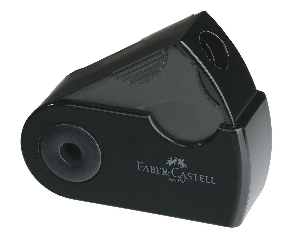Faber-Castell Мини-точилка Sleeve цвет черный182710 Faber-Castell Мини-точилка Sleeve цвет черный182710Мини-точилка Faber-Castell Sleeve выполнена из прочного пластика и предназначена для затачивания для классических, трехгранных чернографитных и цветных карандашей. В точилке имеется одно отверстие для карандашей классического диаметра. Эргономичная форма контейнера обеспечивает стабильное положение кисти. Карандаш затачивается легко и аккуратно, а опилки после заточки остаются в специальном контейнере повышенной вместимости.