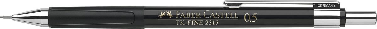 Faber-Castell Карандаш механический TK-Fine цвет корпуса черный 231599231599 Faber-Castell Карандаш механический TK-Fine цвет корпуса черный 231599231599Механический карандаш Faber-Castell TK-Fine идеален для письма и черчения. Корпус карандаша круглой формы выполнен из высококачественного пластика. Убирающийся внутрь кончик обеспечивает безопасное ношение карандаша в кармане. Отличительная особенность - качественный ластик и 3 запасных грифеля HB. Мягкое комфортное письмо и тонкие линии при написании принесут вам максимум удовольствия. Порадуйте друзей и знакомых, оказав им столь стильный знак внимания.