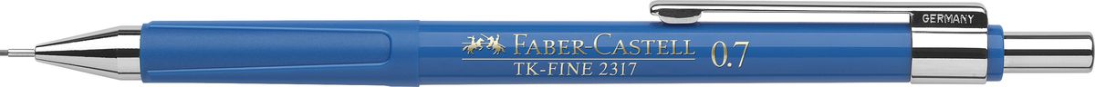 Faber-Castell Карандаш механический TK-Fine цвет корпуса синий 231751231751 Faber-Castell Карандаш механический TK-Fine цвет корпуса синий 231751231751Механический карандаш Faber-Castell TK-Fine идеален для письма и черчения. Корпус карандаша круглой формы выполнен из высококачественного пластика. Убирающийся внутрь кончик обеспечивает безопасное ношение карандаша в кармане. Отличительная особенность - качественный ластик и 3 запасных грифеля HB. Мягкое комфортное письмо и тонкие линии при написании принесут вам максимум удовольствия. Порадуйте друзей и знакомых, оказав им столь стильный знак внимания.