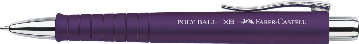 Faber-Castell Ручка шариковая Poly Ball XB синяя цвет корпуса фиолетовый241137 Faber-Castell Ручка шариковая Poly Ball XB синяя цвет корпуса фиолетовый241137Шариковая ручка Faber-Castell с эргономичной трехгранной областью захвата станет незаменимым атрибутом учебы или работы. Корпус ручки выполнен из пластика; кончик, выдвижной наконечник и кнопка - из металла. Высококачественные чернила позволяют добиться идеальной плавности письма. Ручка оснащена качественным нажимным механизмом и упругим клипом для удобной фиксации на бумаге или одежде.