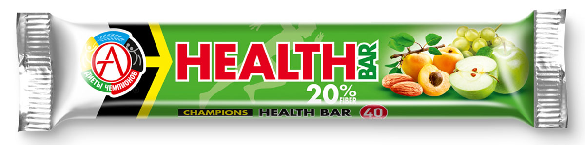 Спортивный батончик Сhampions Diet Champions Health Bar, фруктово-ореховый, 40 гБП-00000520 Спортивный батончик Сhampions Diet Champions Health Bar, фруктово-ореховый, 40 гБП-00000520Батончик фруктово-ореховый «Champions Health Bar» Обогащен пищевыми волокнами (60 % от суточной потребности в батончике), что позволит нормализовать работу кишечника и укрепит иммунитет при регулярном потреблении. Компоненты: сухофрукты: виноград, яблоко, абрикос; пищевые волокна, ядра ореха миндаля, облатки вафельные (пшеничная мука, картофельный крахмал, растительное масло), кокосовое масло, эмульгатор (лецитин), антиоксидант (аскорбиновая кислота), ароматизатор идентичный натуральному «Яблоко». Спортивные батончики Health Bar – настоящая находка среди продуктов питания. Это эффективный и, главное, полезный и удобный заменитель питания, концентрирующий в себе легкоусвояемые ценные протеины, углеводы, аминокислоты, минералы, витамины и другие пищевые вещества. Такие продукты спортивного питания могут дополнить рацион человека и служить в качестве полезного перекуса. Батончики - это оптимальное решение для всех людей, кто занимается спортом...