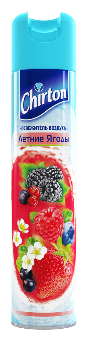 Освежитель воздуха Chirton Летняя ягода, 300 мл30242 Освежитель воздуха Chirton Летняя ягода, 300 мл30242Чиртон представляет новейшую серию освежителей для вашего дома с его незабываемыми ароматами на любой вкус. Высокое качество позволит быстро избавиться от неприятных запахов в любом уголке вашего дома. Легко устраняет неприятные запахи, надолго наполняя дом неповторимыми нежными ароматами.