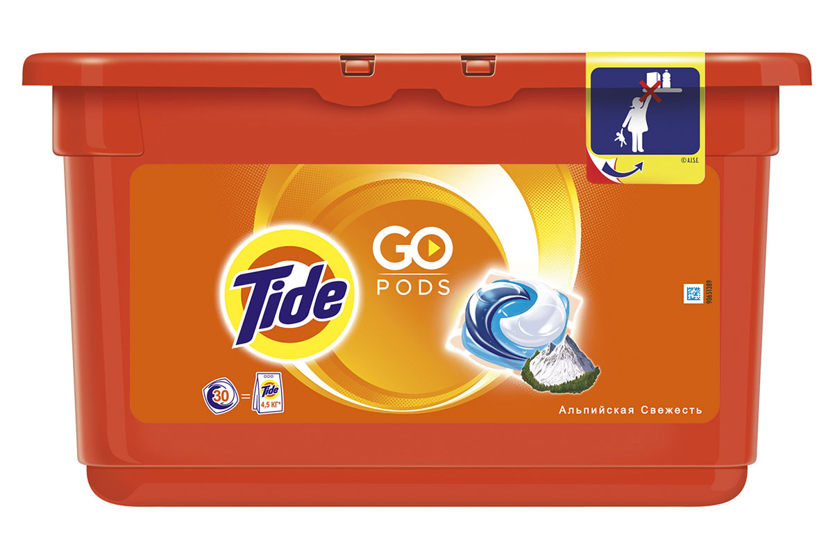 Гель для стирки в капсулах Tide Альпийская свежесть, 30 стирокTS-81564575 Гель для стирки в капсулах Tide Альпийская свежесть, 30 стирокTS-81564575100% чистота Tide без лишних хлопот! Новый Tide в капсулах. Он настолько прост в использовании, что вы играючи справитесь со стиркой и в течение нескольких минут обеспечите себе превосходный результат. Без дозировки и лишних хлопот, просто сияющая белизна Tide - ведь в новых капсулах Tide есть три компонента, которые отстирывают, удаляют грязь и придают яркость вашим вещам. Капсулы быстро растворяются во время стирки, и их можно использовать как для белых, так и для цветных вещей.
