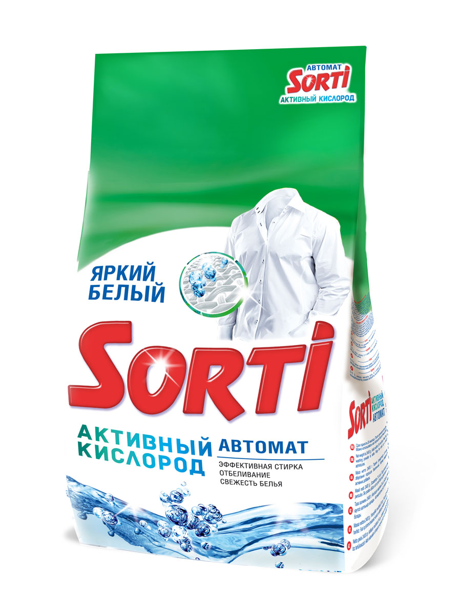 Стиральный порошок Sorti Активный кислород, 1,5 кг722-5 Стиральный порошок Sorti Активный кислород, 1,5 кг722-5Стиральный порошок Sorti Активный кислород предназначен для замачивания, стирки и отбеливания изделий из хлопчатобумажных, льняных, синтетических тканей, а также тканей из смешанных волокон. Не предназначен для стирки изделий из шерсти и натурального шелка. Порошок имеет пониженное пенообразование, содержит биодобавки и перекисные соли. Sorti активно отбеливает и эффективно отстирывает сложные пятна, при этом дарит неповторимую свежесть вашим вещам. Подходит для стиральных машин любого типа и ручной стирки.