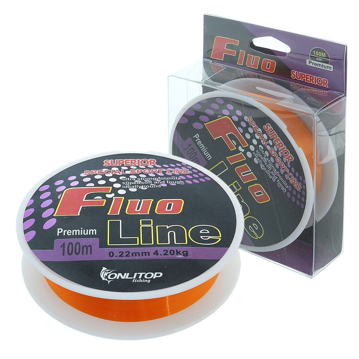 Леска Onlitop Fluo Line, цвет: оранжевый, 100 м, 0,22 мм, 4,2 кг1232671 Леска Onlitop Fluo Line, цвет: оранжевый, 100 м, 0,22 мм, 4,2 кг1232671Во время технологического процесса волокна сплетаются и специально разработанным способом сплавляются в единое целое. В ходе такой обработки леска становится прочнее, чем совокупность составляющих ее волокон. Таким образом получается оптимальный синтез монофильной и плетеной лески.