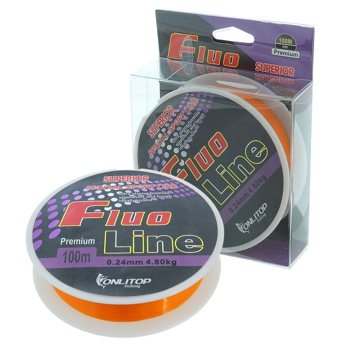 Леска Onlitop Fluo Line, цвет: оранжевый, 100 м, 0,24 мм, 4,8 кг1232672 Леска Onlitop Fluo Line, цвет: оранжевый, 100 м, 0,24 мм, 4,8 кг1232672Во время технологического процесса волокна сплетаются и специально разработанным способом сплавляются в единое целое. В ходе такой обработки леска становится прочнее, чем совокупность составляющих ее волокон. Таким образом получается оптимальный синтез монофильной и плетеной лески.
