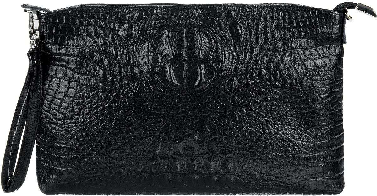 Сумка-клатч женская Cheribags, цвет: черный. 618-10618-10 Сумка-клатч женская Cheribags, цвет: черный. 618-10618-10Стильная женская сумка-клатч Cheribags выполнена из натуральной кожи с тиснением под крокодила. Изделие имеет одно основное отделение, разделенное пополам карманом-средником на застежке-молнии. Закрывается сумка-клатч на застежку-молнию. Внутри расположены два накладных открытых кармана и прорезной карман на застежке-молнии. Снаружи, на задней стенке расположен прорезной карман на застежке-молнии. Изделие оснащено съемным регулируемым наплечным ремнем и съемным ремешком на запястье. Роскошная сумка-клатч внесет элегантные нотки в ваш образ и подчеркнет ваше отменное чувство стиля.