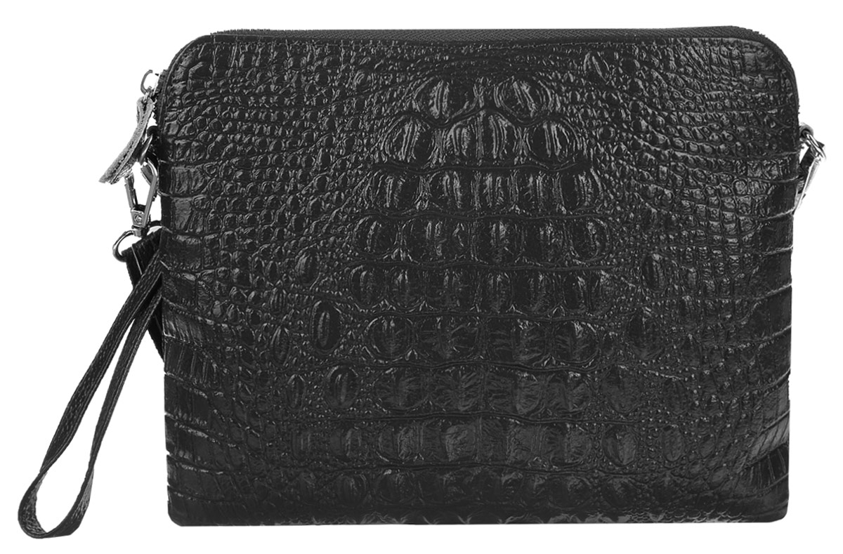 Сумка-клатч женская Cheribags, цвет: черный. 2167-102167-10 Сумка-клатч женская Cheribags, цвет: черный. 2167-102167-10Стильная женская сумка-клатч Cheribags выполнена из натуральной кожи с тиснением под крокодила. Изделие имеет одно основное отделение, разделенное пополам карманом- средником на застежке-молнии. Закрывается сумка-клатч на застежку-молнию. Внутри расположен прорезной карман на застежке-молнии. Снаружи, на задней стенке расположен прорезной карман на застежке-молнии. Изделие оснащено съемным ремешком на запястье. В комплект входит съемный регулируемый наплечный ремень. Роскошная сумка-клатч внесет элегантные нотки в ваш образ и подчеркнет ваше отменное чувство стиля.