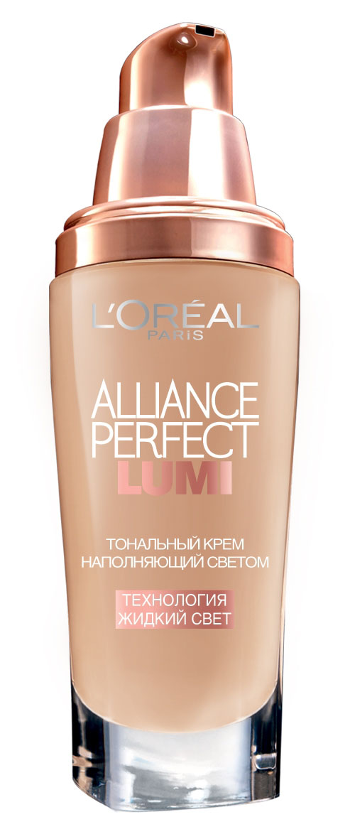 LOreal Paris Тональный крем Alliance Perfect, Lumi, оттенок N1, Слоновая кость, 30 млA8510800 LOreal Paris Тональный крем Alliance Perfect, Lumi, оттенок N1, Слоновая кость, 30 млA8510800Тональный крем Lumi Magique меняет традиционное представление о тональном креме: его формула направлена на то, чтобы сохранять естественный свет, идущий от нашей кожи. Уникальный активный ингредиент - Флюид Андерсена, настоящий концентрат жидкого света, дарит кожи несравненное естественное сияние. Флюид содержит специальные частички в форме пластинок, имеющие легкий блеск, при нанесении они располагаются радом друг с другом, оптимально отражая свет и улучшая сияние кожи. Результат: тон кожи идеально выровнен. + 33% сияния*, 24 часа увлажнения, 14 часов стойкости*, 100% отсутствие жирного блеска** *Самооценка, 55 респондентов **Клинический тест, 29 респондентов, % улучшения после 8 недель использования