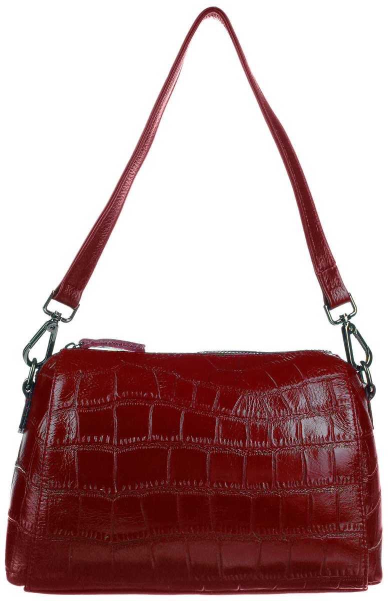 Сумка женская Cheribags, цвет: бордовый. 7741-337741-33 Сумка женская Cheribags, цвет: бордовый. 7741-337741-33Изысканная женская сумка Cheribags выполнена из качественной натуральной кожи с фактурным тиснением под кожу рептилии. Модель имеет одно основное отделение, закрывающееся на застежку-молнию. Внутри имеется два кармана на застежках-молниях, один большой открытый карман и два накладных кармашка для телефона и мелочей. Снаружи на задней стенке располагается прорезной карман на застежке-молнии. Изделие оснащено плечевым ремнем, который регулируется по длине. Роскошная сумка внесет элегантные нотки в ваш образ и подчеркнет ваше отменное чувство стиля.