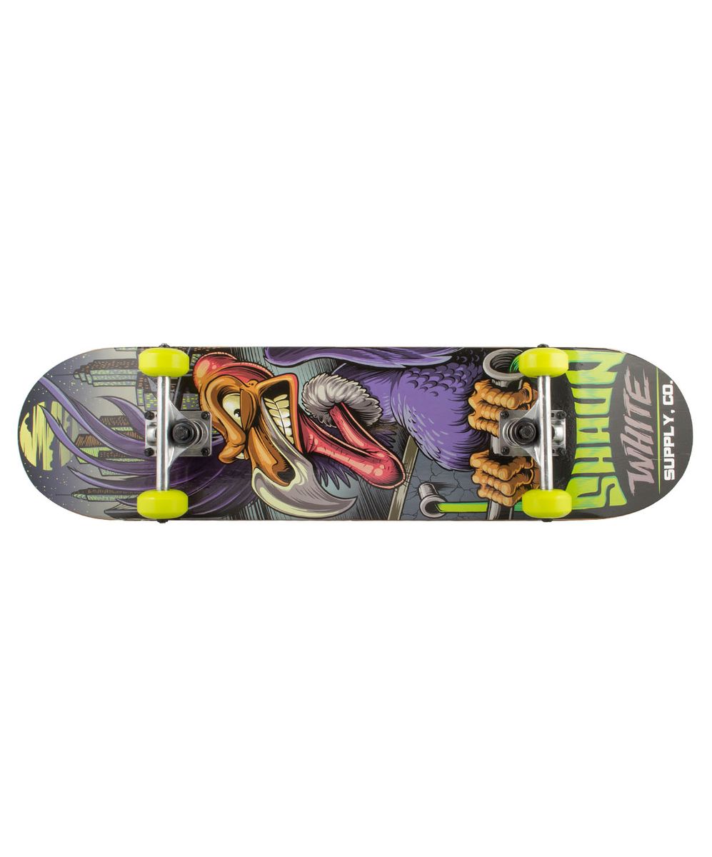 Скейтборд Shaun WHITE-5 Big Eye, 31,5Х8, ABEC-5УТ-00008237 Скейтборд Shaun WHITE-5 Big Eye, 31,5Х8, ABEC-5УТ-00008237Скейтборд Big Eye, 31,5Х8 - это скейтборд для подростков и взрослых, тех, кто продолжает осваивать или уверенно стоит на доске. На данной доске уже можно уверенно учиться трюкам, так как в конструкции скейта присутствует алюминиевая подвеска, стойкая к ударам и износу. Наличие подшипников ABEC 5 создает более комфортное движение самоката, чем у его предшественников с ABEC 3. Алюминиевая подвеска, ПВХ колеса, 31-ти дюймовая дека, индивидуальный дизайн. Технические характеристики: Дека: китайский клен, 9 слоев Размер деки: 31,5 дюйма Максимальный вес пользователя, кг: 100 Подвеска: алюминий Колеса: PVC Подшипники: ABEC-5 Производство: КНР