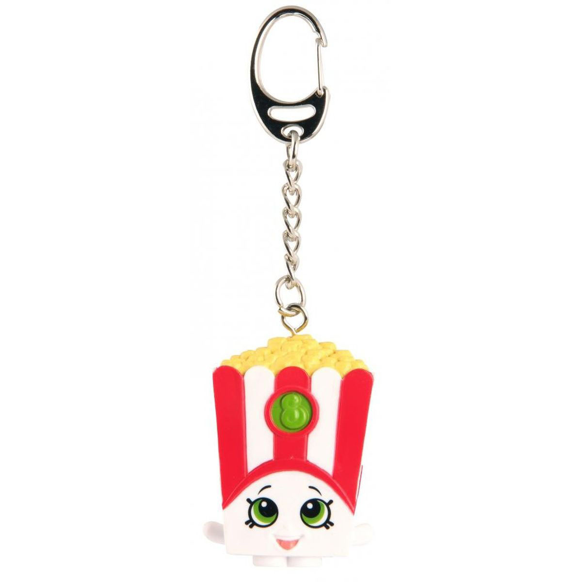 Shopkins Брелок Poppy Corn93306/ast93300 Shopkins Брелок Poppy Corn93306/ast93300Брелок Shopkins Poppy Corn - это яркий аксессуар, который станет отличным подарком для вашей девочки. Брелок изображен в виде коробки с попкорном с глазами зеленого цвета в шапочке в красно-белую полоску. Стоит фигурка на белых башмачках. Аксессуар выполнен из безопасного для детей материала. На такой брелок вашей малышке будет приятно повесить свои ключи, также его можно просто повесить на рюкзак и он будет радовать ее своим видом.