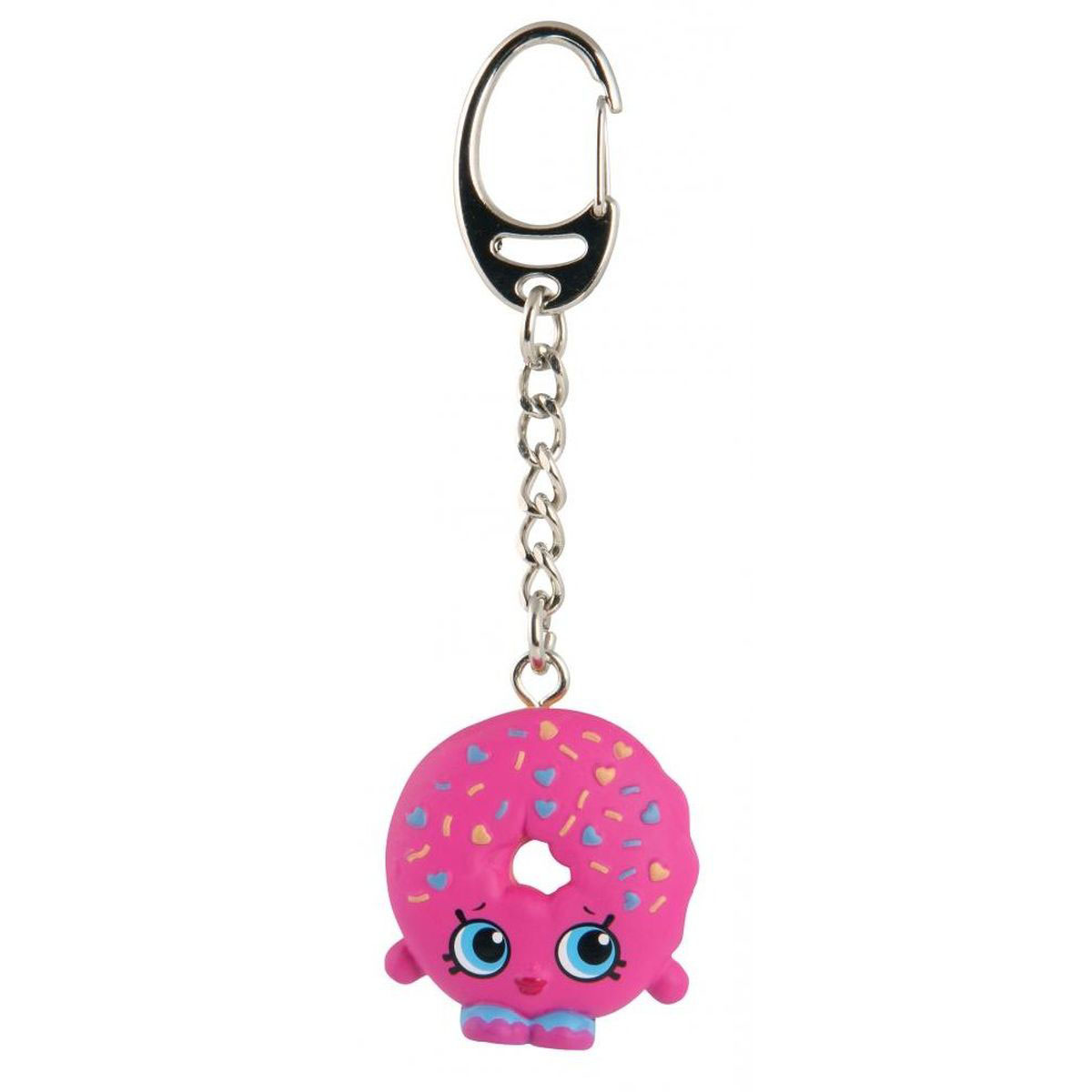 Shopkins Брелок D`Lish Donut93303/ast93300 Shopkins Брелок D`Lish Donut93303/ast93300Брелок Shopkins D`Lish Donut - это яркий аксессуар, который станет отличным подарком для вашей девочки. Брелок-пончик с глазурью ярко- розового цвета, посыпанной желтыми и голубыми сердечками, выполнен в виде фигурки с большими голубыми глазами. Стоит пончик на голубых башмачках с розовым узором. Аксессуар выполнен из безопасного для детей материала. На такой брелок вашей малышке будет приятно повесить свои ключи, также его можно просто повесить на рюкзак и он будет радовать ее своим видом.