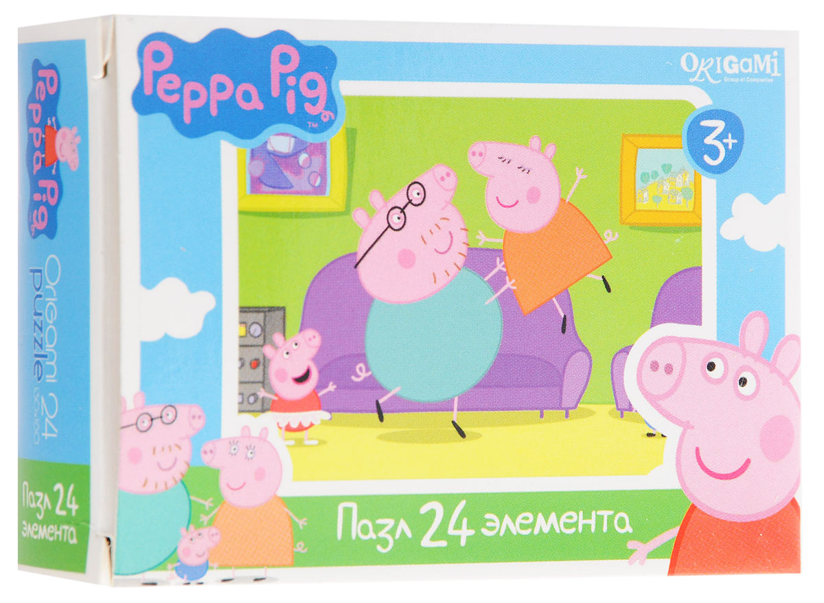 Оригами Мини-пазл Peppa Pig Игры у дивана 01594AST000000000181836_игры у дивана Оригами Мини-пазл Peppa Pig Игры у дивана 01594AST000000000181836_игры у диванаМини-пазл Оригами Peppa Pig. Игры у дивана - это хороший способ в ненавязчивой форме развивать у ребёнка мелкую моторику рук, пространственное мышление. Детали пазла изготовлены из плотно спрессованного картона, а верхний слой представлен заламинированной картинкой с красочным изображением героев мультсериала Свинка Пеппа. Размер собранного пазла: 13 см х 18 см.