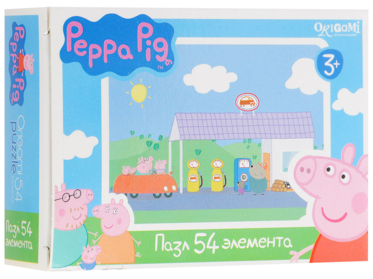 Оригами Мини-пазл Peppa Pig Заправка1596_Заправка Оригами Мини-пазл Peppa Pig Заправка1596_ЗаправкаМини-пазл Оригами Peppa Pig. Заправка - это хороший способ в ненавязчивой форме развивать у ребёнка мелкую моторику рук, пространственное мышление. Детали пазла изготовлены из плотно спрессованного картона, а верхний слой представлен заламинированной картинкой с красочным изображением героев мультсериала Свинка Пеппа. Размер собранного пазла: 13 см х 18 см.