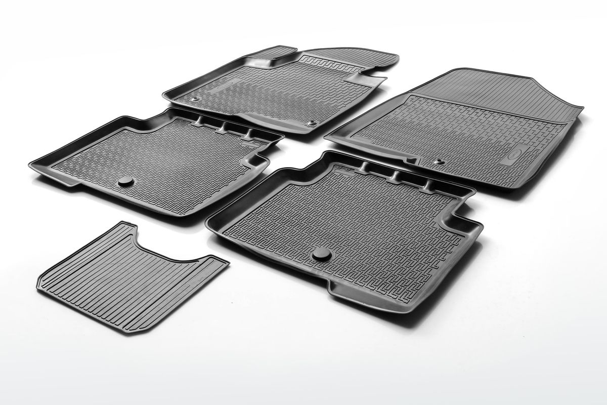 Коврики салона Rival для Chevrolet Captiva 2011-, c перемычкой, полиуретан0011005001 Коврики салона Rival для Chevrolet Captiva 2011-, c перемычкой, полиуретан0011005001Прочные и долговечные коврики Rival в салон автомобиля, изготовлены из высококачественного и экологичного сырья, полностью повторяют геометрию салона вашего автомобиля. - Надежная система крепления, позволяющая закрепить коврик на штатные элементы фиксации, в результате чего отсутствует эффект скольжения по салону автомобиля. - Высокая стойкость поверхности к стиранию. - Специализированный рисунок и высокий борт, препятствующие распространению грязи и жидкости по поверхности коврика. - Перемычка задних ковриков в комплекте предотвращает загрязнение тоннеля карданного вала. - Произведены из первичных материалов, в результате чего отсутствует неприятный запах в салоне автомобиля. - Высокая эластичность, можно беспрепятственно эксплуатировать при температуре от -45 ?C до +45 ?C. Уважаемые клиенты! Обращаем ваше внимание, что коврики имеет форму соответствующую модели данного автомобиля. Фото служит для визуального восприятия товара.